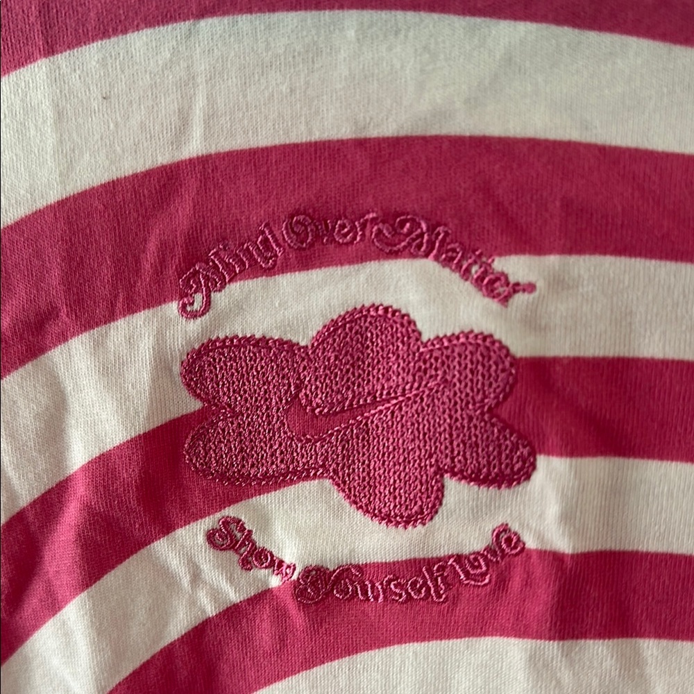 Nike Women's Pink and White Striped Top - Picture 2 of 3